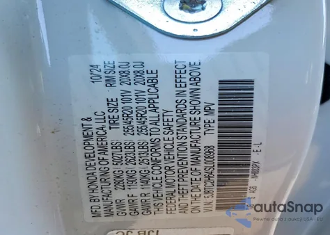 2025 Acura Rdx A-Spec z USA, uszkodzony, nr VIN 5J8TC2H64SL008968